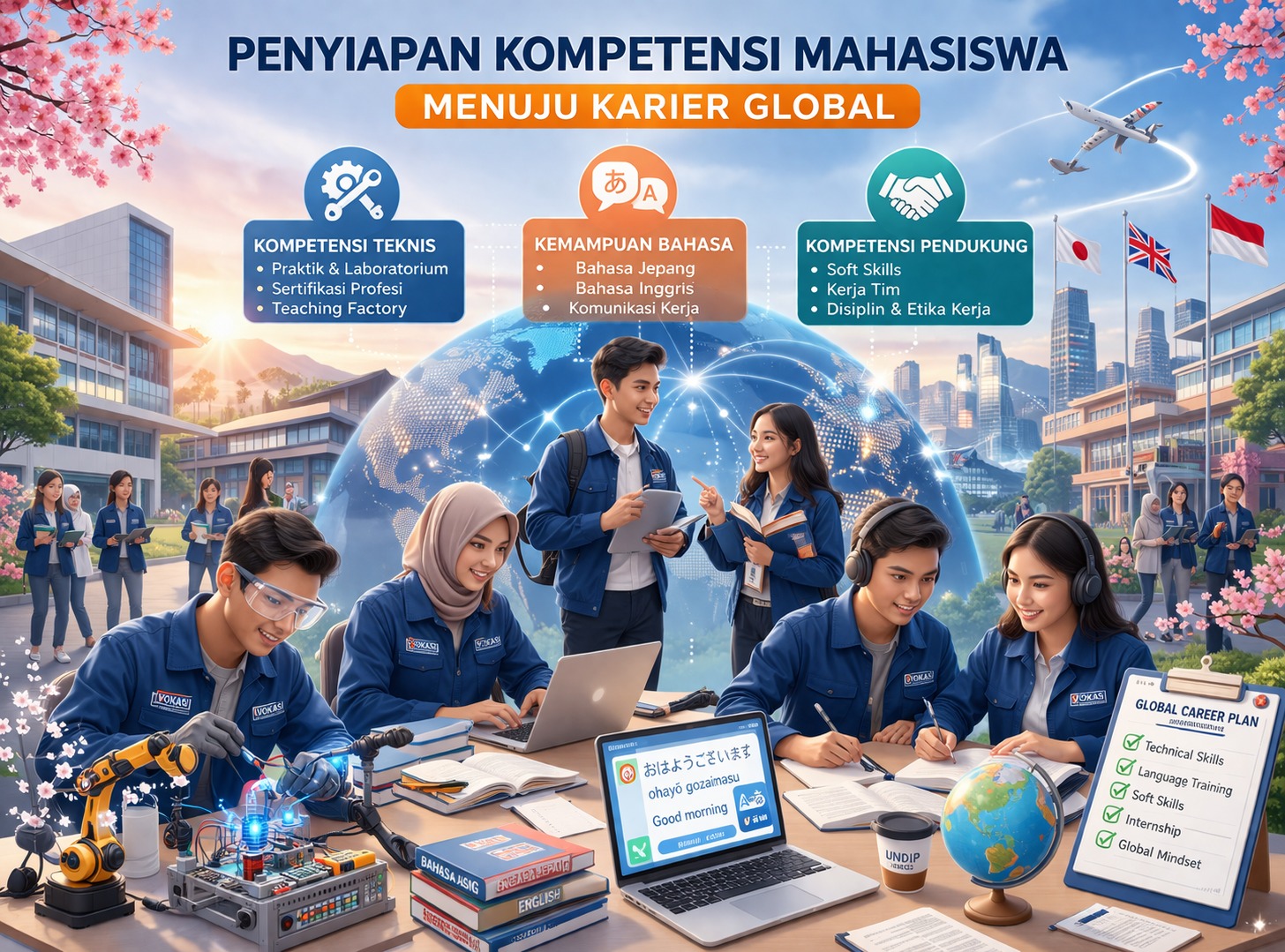 Mempersiapkan Sejak Dini: Pentingnya Kompetensi Teknis, Bahasa, dan Soft Skills bagi Mahasiswa Vokasi Menuju Karier Global